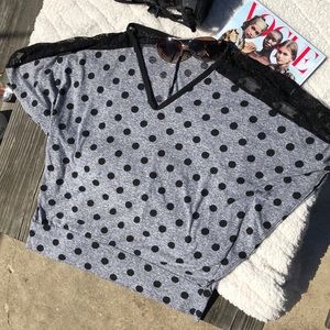 Polka Dot Dolman Sleeve - Medium